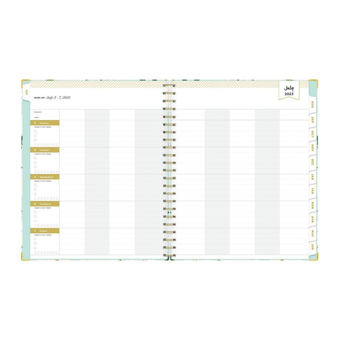 Day Designer 2023-24 Academic Teacher Lesson Planner Clipboard 8.5"x11" Weekly/Monthly Coming Up Roses Mint