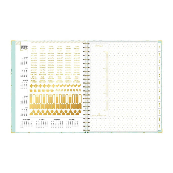 Day Designer 2023-24 Academic Teacher Lesson Planner Clipboard 8.5"x11" Weekly/Monthly Coming Up Roses Mint