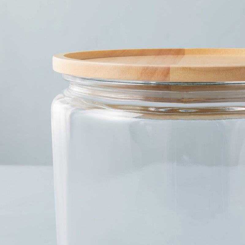 Large 125oz Glass & Wood Storage Canister - Hearth & Hand™ with Magnolia