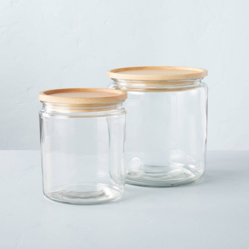 Large 125oz Glass & Wood Storage Canister - Hearth & Hand™ with Magnolia