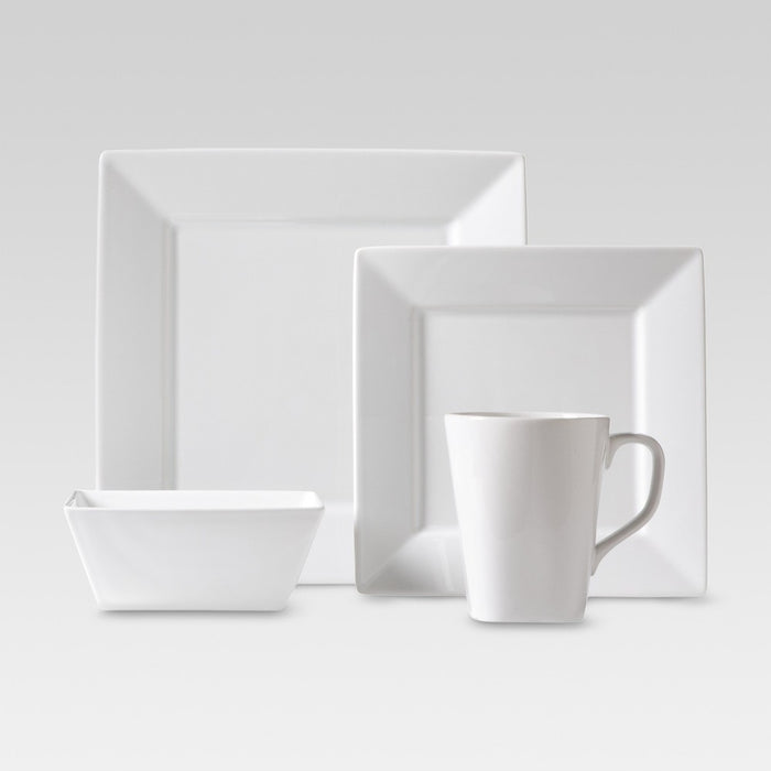 Basic White Porcelain 16pc Dinnerware Set White - Threshold (LOCAL PICKUP ONLY)