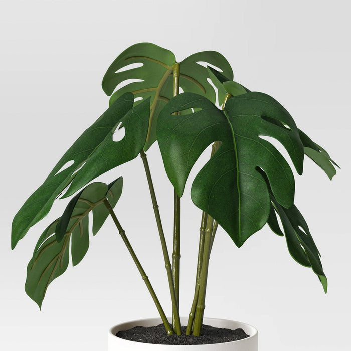 Monstera Artificial Plant in White Pot - Threshold™
