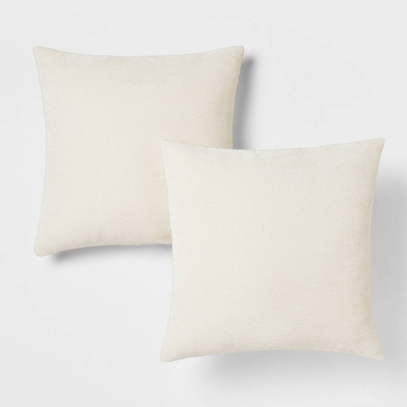 ONE-Chenille Square Throw Pillows Cream - Threshold™