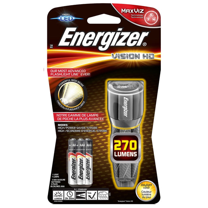 Energizer Vision LED HD 2AA Metal Light PACKAGING MAY DIFFER