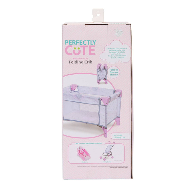 Perfectly Cute Star Print Folding Crib for Baby Doll