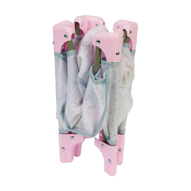 Perfectly Cute Star Print Folding Crib for Baby Doll