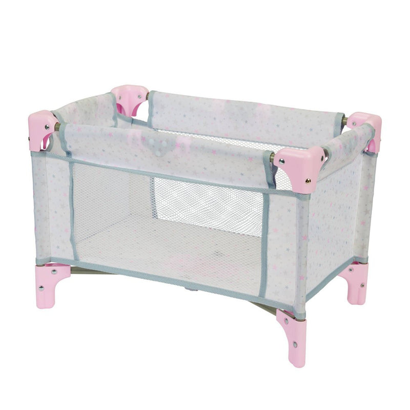 Perfectly Cute Star Print Folding Crib for Baby Doll