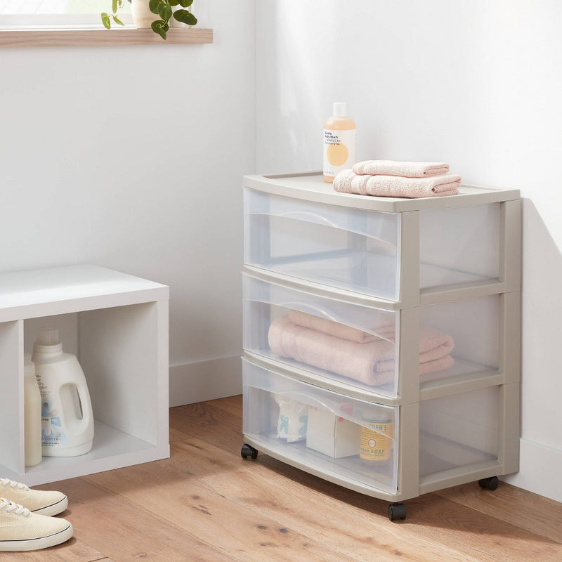 3 Drawer Wide Cart Gray - Brightroom™1 (LOCAL PICKUP ONLY)