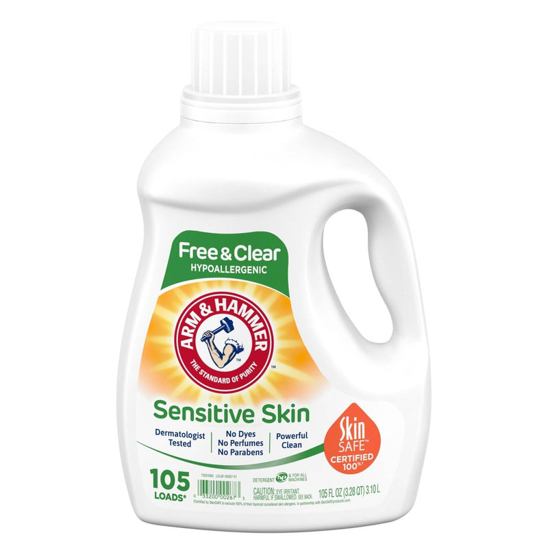 Arm & Hammer Sensitive Liquid Laundry Detergent - Free & Clear - 105 fl oz