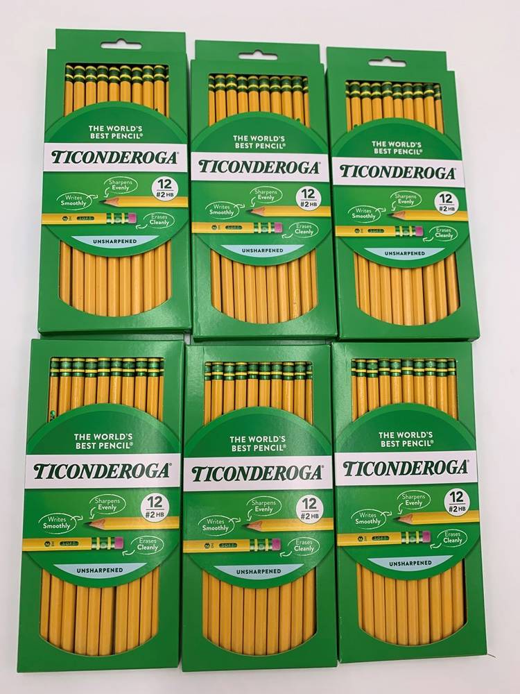 Ticonderoga 12pk #2 Wooden Pencils - Yellow - Single pack
