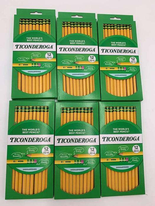 Ticonderoga 12pk #2 Wooden Pencils - Yellow - Single pack