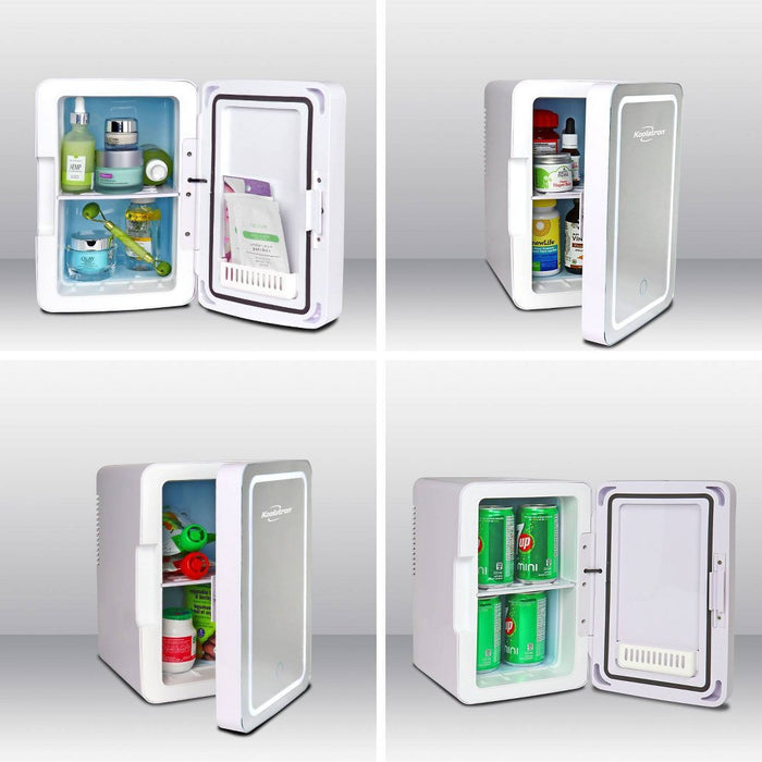 Koolatron Cosmetics Fridge w/ LED Lighted Makeup Mirror 12V 110V