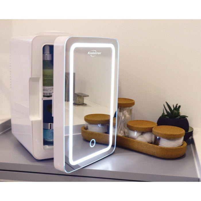 Koolatron Cosmetics Fridge w/ LED Lighted Makeup Mirror 12V 110V