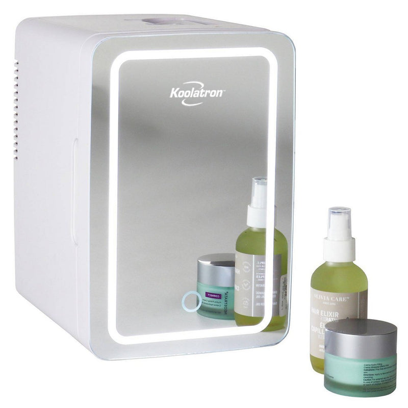 Koolatron Cosmetics Fridge w/ LED Lighted Makeup Mirror 12V 110V