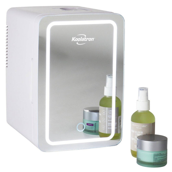 Koolatron Cosmetics Fridge w/ LED Lighted Makeup Mirror 12V 110V