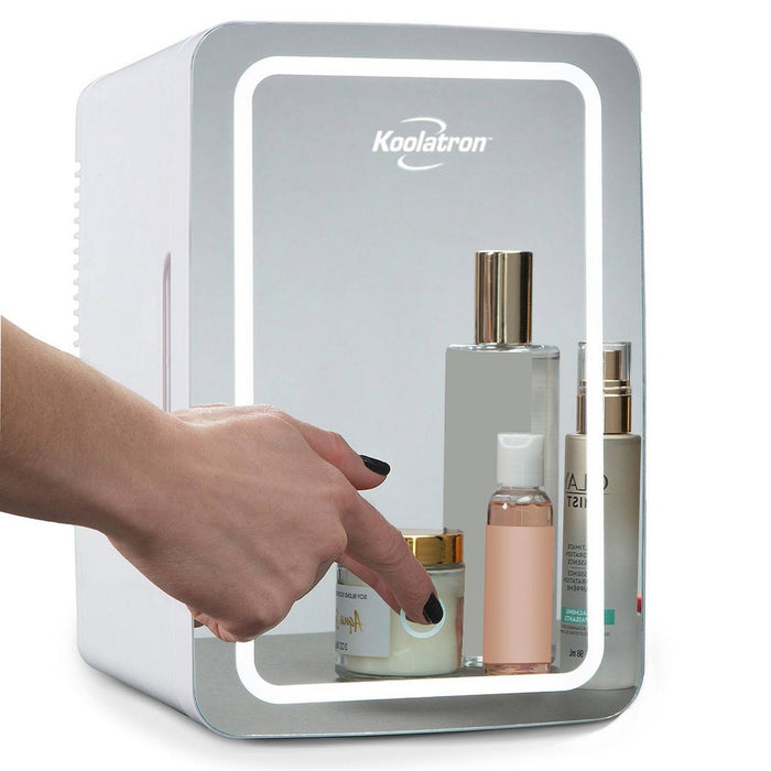 Koolatron Cosmetics Fridge w/ LED Lighted Makeup Mirror 12V 110V