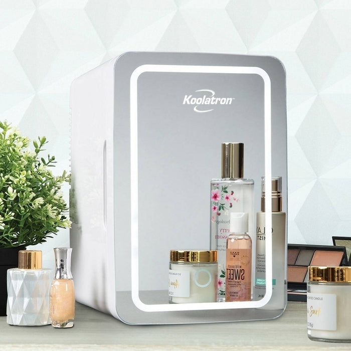 Koolatron Cosmetics Fridge w/ LED Lighted Makeup Mirror 12V 110V
