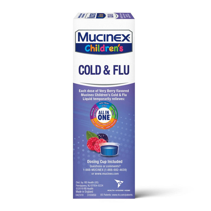 Mucinex Children's Multi-Symptom Cold and Sore Throat Relief Liquid - Very Berry - 4 fl oz