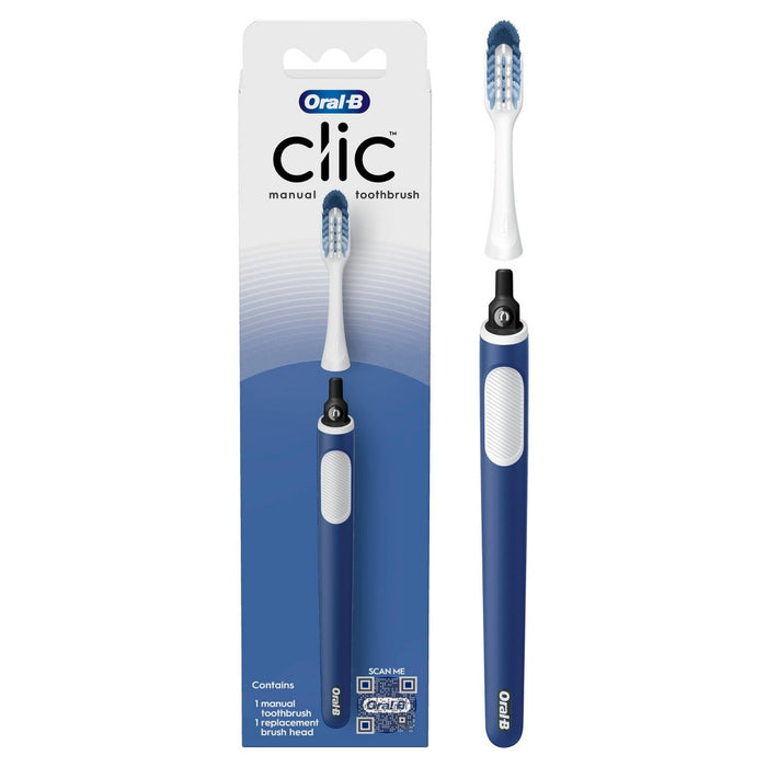 Oral-B Clic Toothbrush Handle with Replaceable Brush Head Navy - 1ct