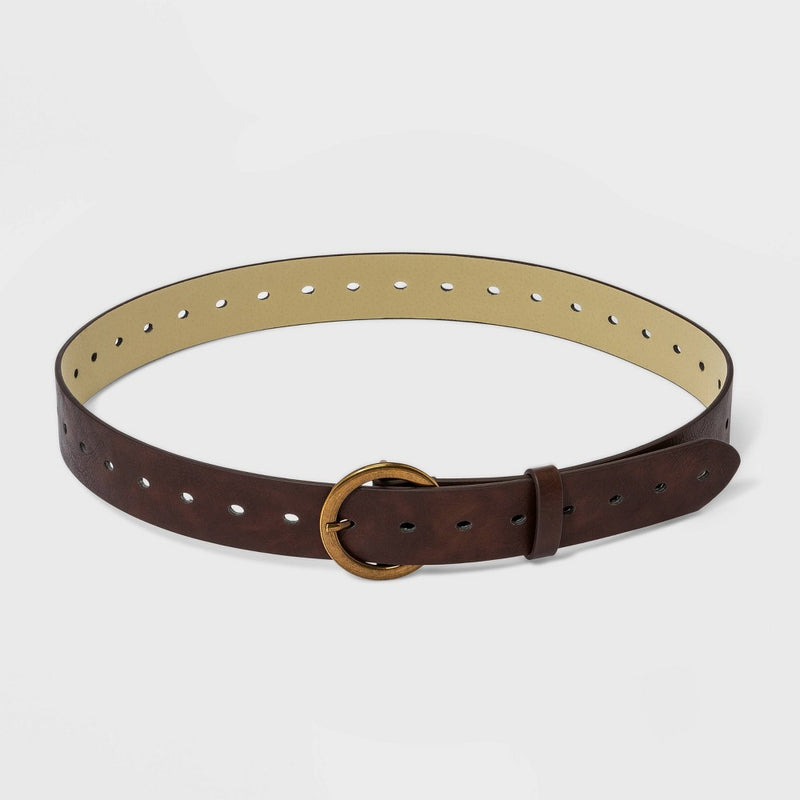 Women's Plus Size Center Bar Belt - Ava & Viv™ Brown 1X