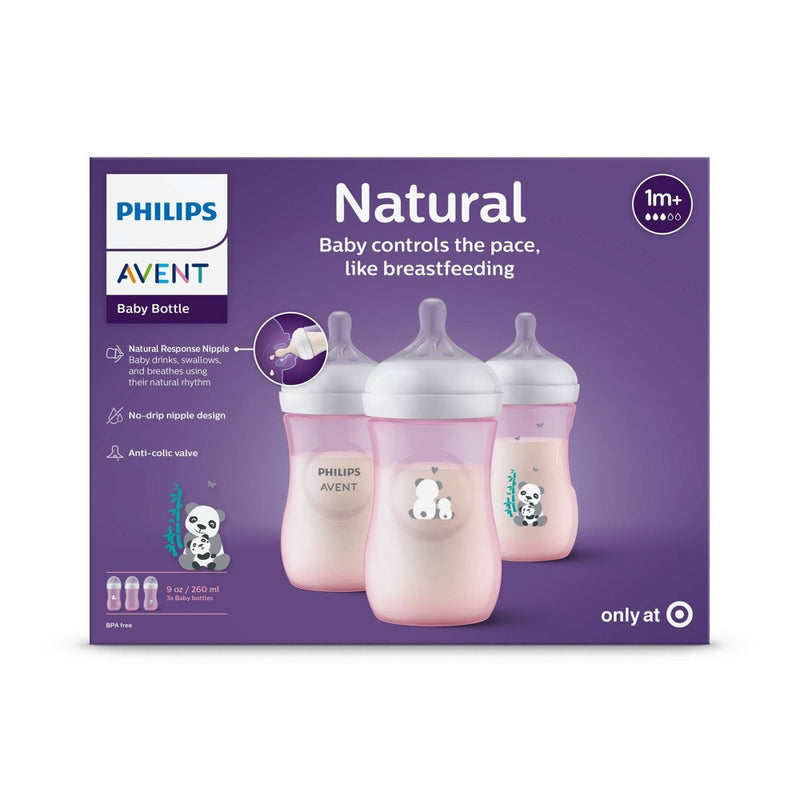 Philips Avent Natural Baby Bottle with Natural Response Nipple - Pink Panda