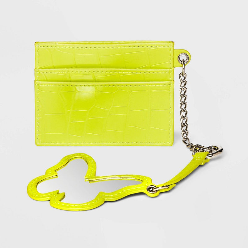 Crocodile Print Card Case with Keychain - Wild Fable™ Green