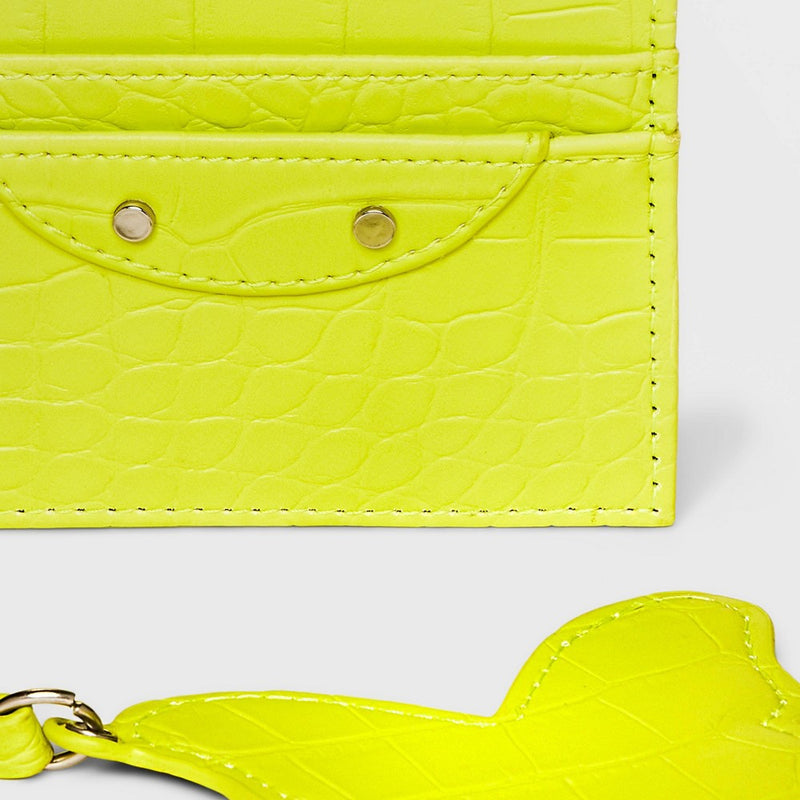 Crocodile Print Card Case with Keychain - Wild Fable™ Green