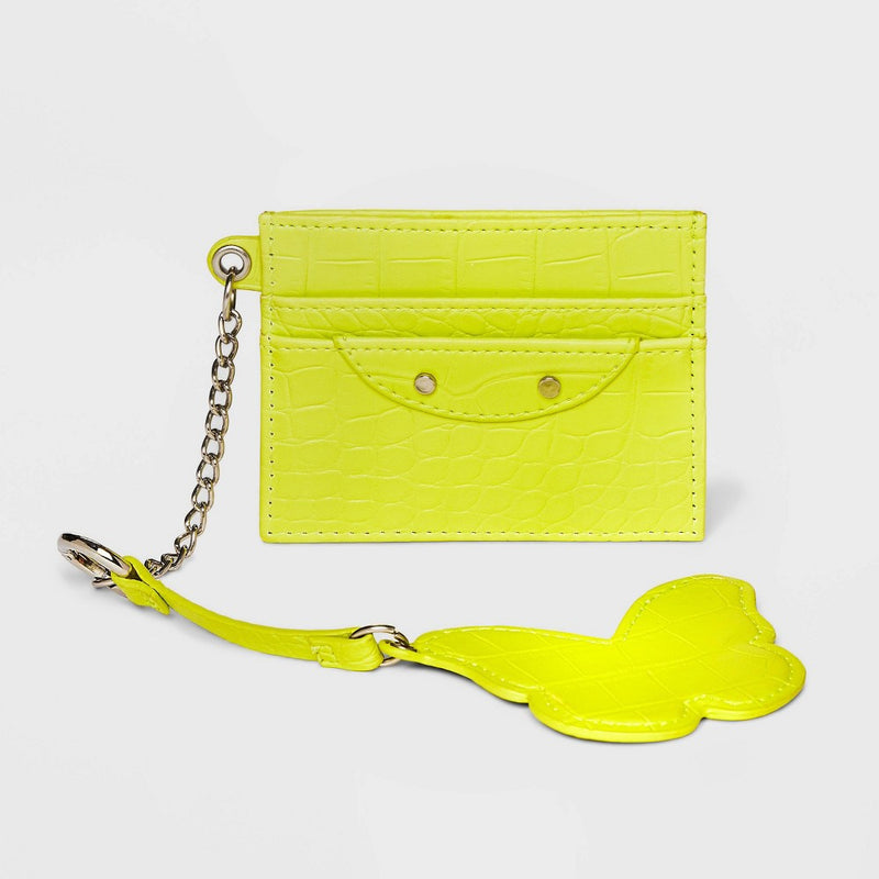Crocodile Print Card Case with Keychain - Wild Fable™ Green
