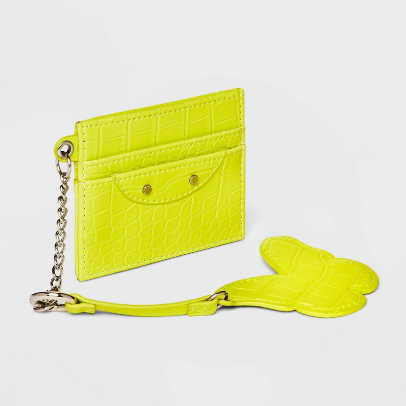 Crocodile Print Card Case with Keychain - Wild Fable™ Green