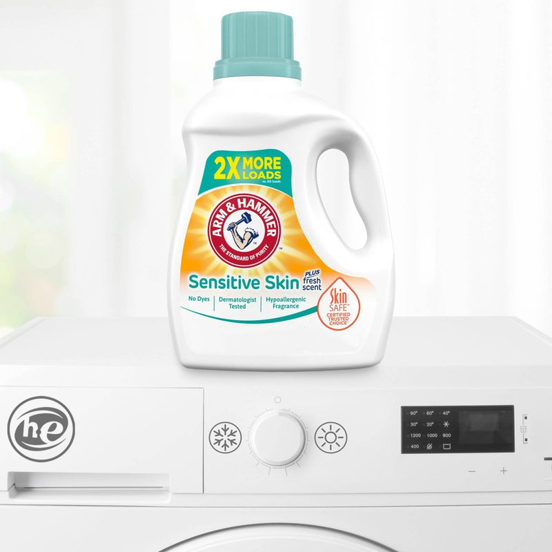 Arm & Hammer Liquid Laundry Detergent for Sensitive Skin plus Skin-Friendly Fresh Scent - 105 fl oz