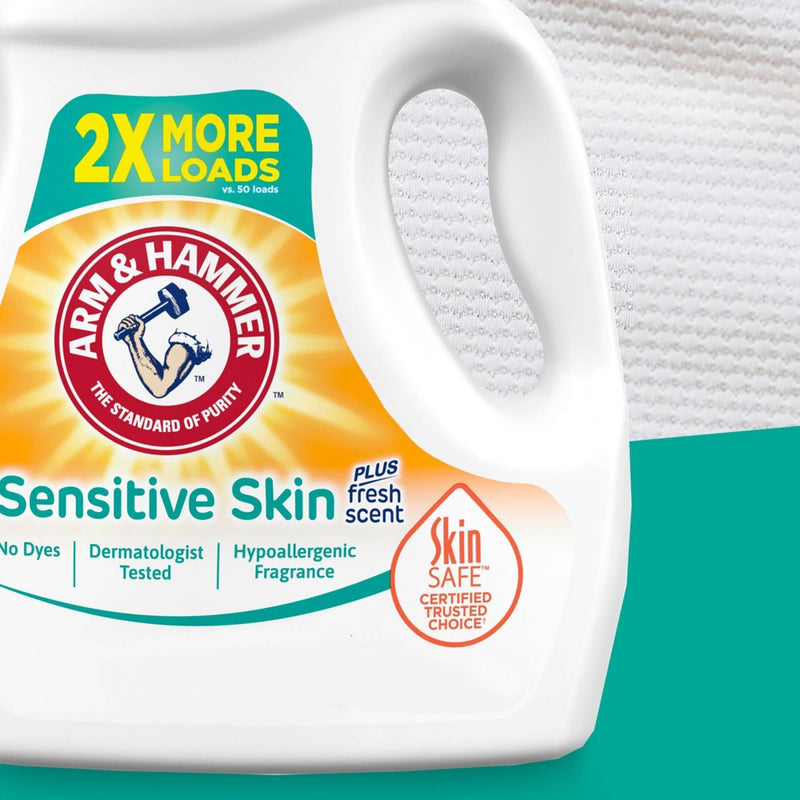 Arm & Hammer Liquid Laundry Detergent for Sensitive Skin plus Skin-Friendly Fresh Scent - 105 fl oz