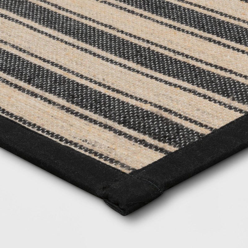 60" x 20" Vintage Striped Kitchen Runner Rug Black/Brown - Threshold™