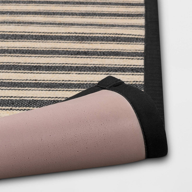 60" x 20" Vintage Striped Kitchen Runner Rug Black/Brown - Threshold™