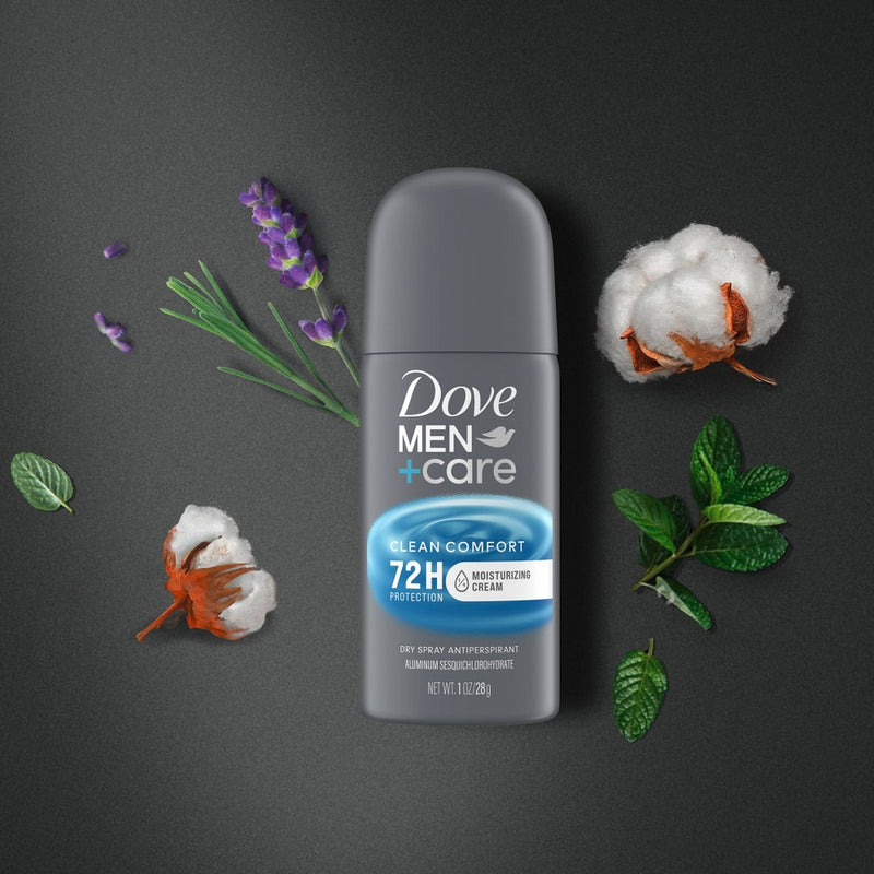 Dove Men+Care 72Hr Clean Comfort Travel Antiperspirant & Deodorant Dry Spray Trial Size - 1oz