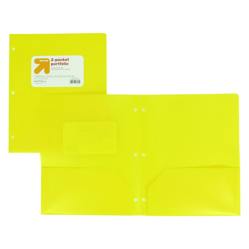 2 Pocket Plastic Folder Yellow - up & up™