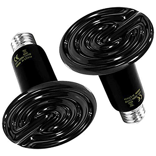 Simple Deluxe 150W 2-Pack Ceramic Heat Emitter Reptile Heat Lamp Bulb