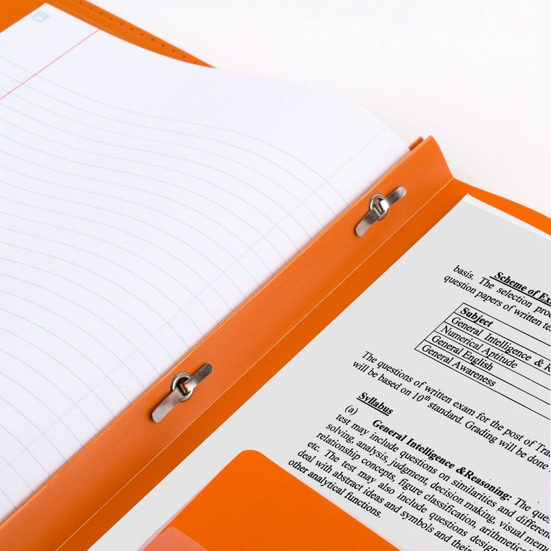 Five Star 2 Pocket Plastic Folder with Prongs Orange