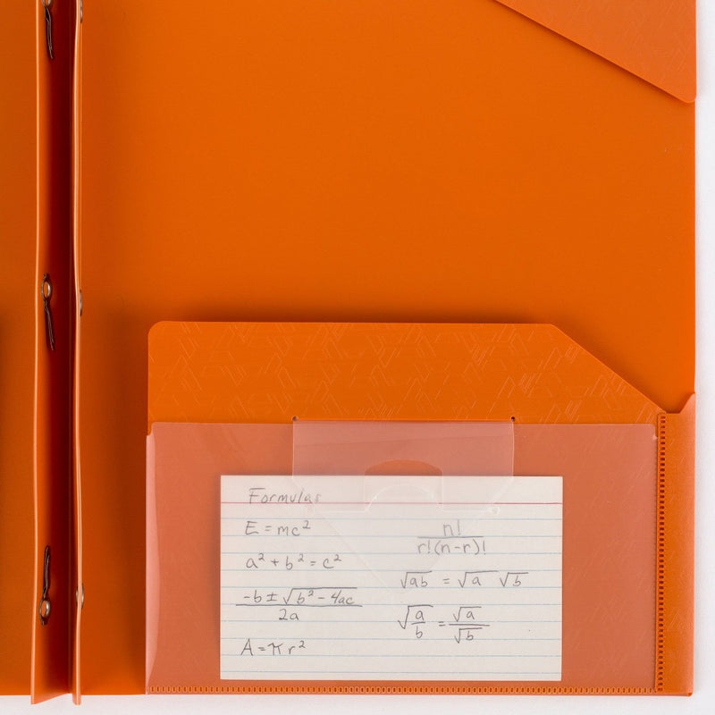 Five Star 2 Pocket Plastic Folder with Prongs Orange