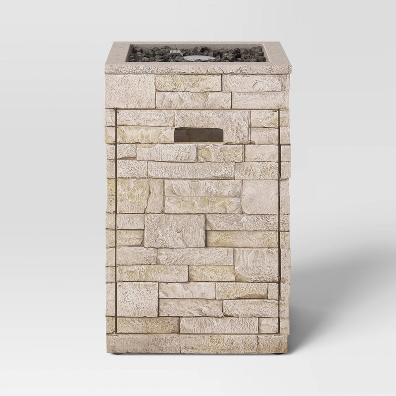 16" Stack Stone Liquid Propane Fire Column - Light Brown - Threshold™ (LOCAL PICKUP ONLY)