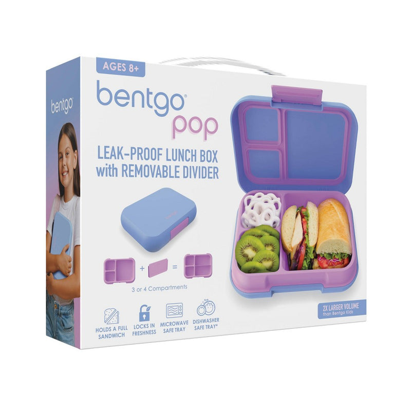 Bentgo Pop Leak-Proof Bento-Style Lunch Box with Removable Divider-3.4 Cup - Periwinkle/Pink