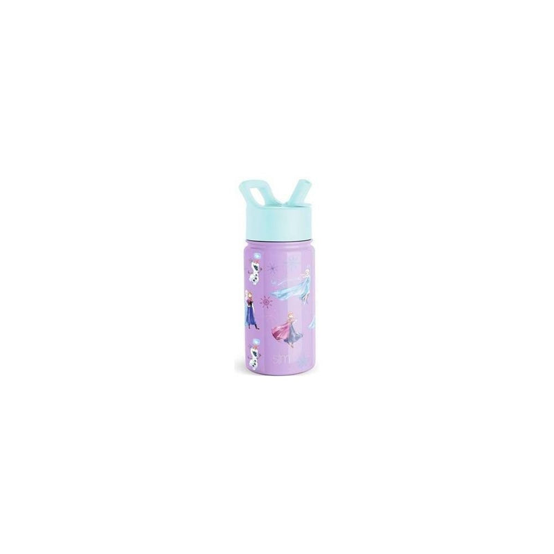 Disney Frozen 14oz Stainless Steel Summit Kids Water Bottle w Straw *BRAND NEW*