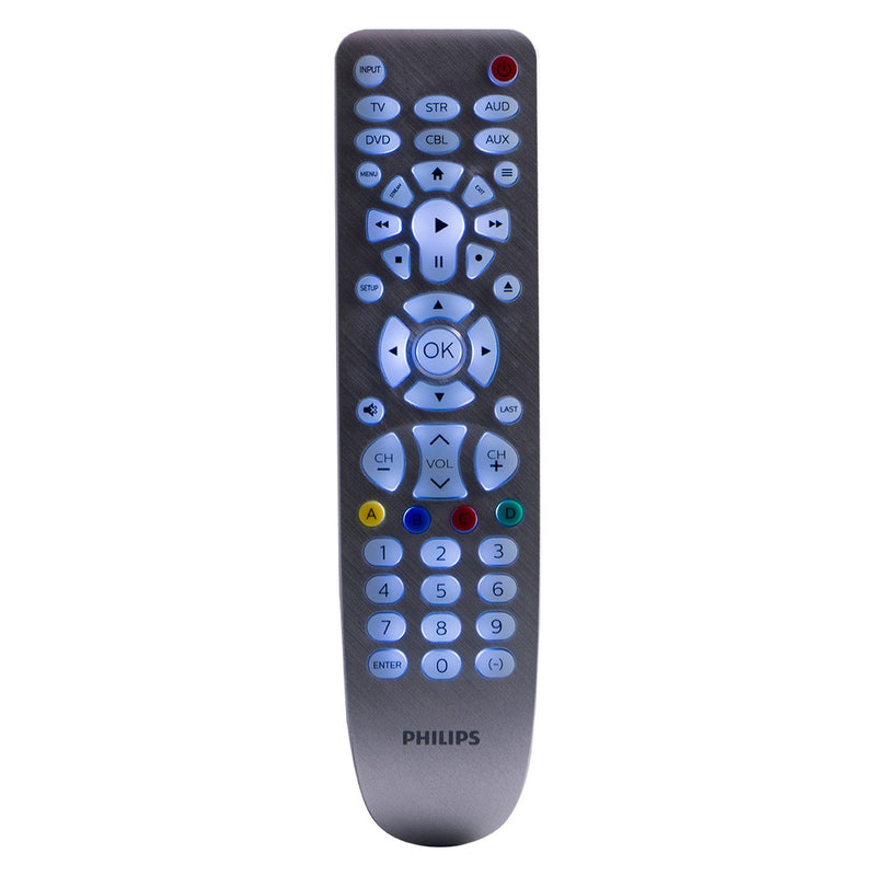 Philips 6 Device Elite Backlit Remote Control - Brushed Silver