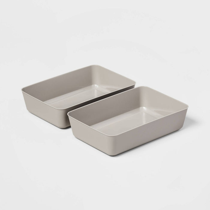 Large 2pk Storage Trays Gray Mist - Brightroom™