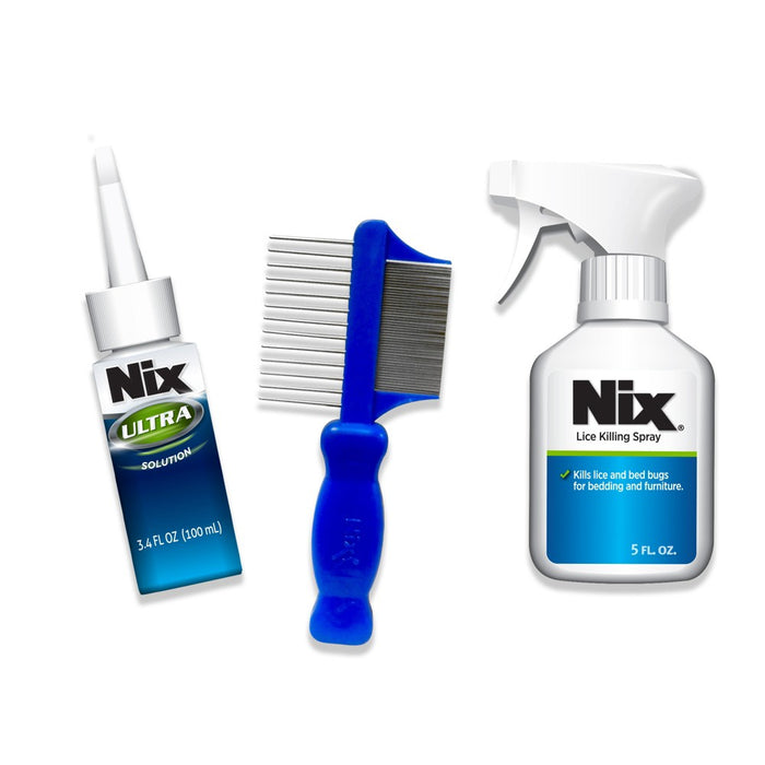 Nix Ultra Super Lice Removal Kit Lice Removal Treatment For Hair and Home - 8.4 fl oz