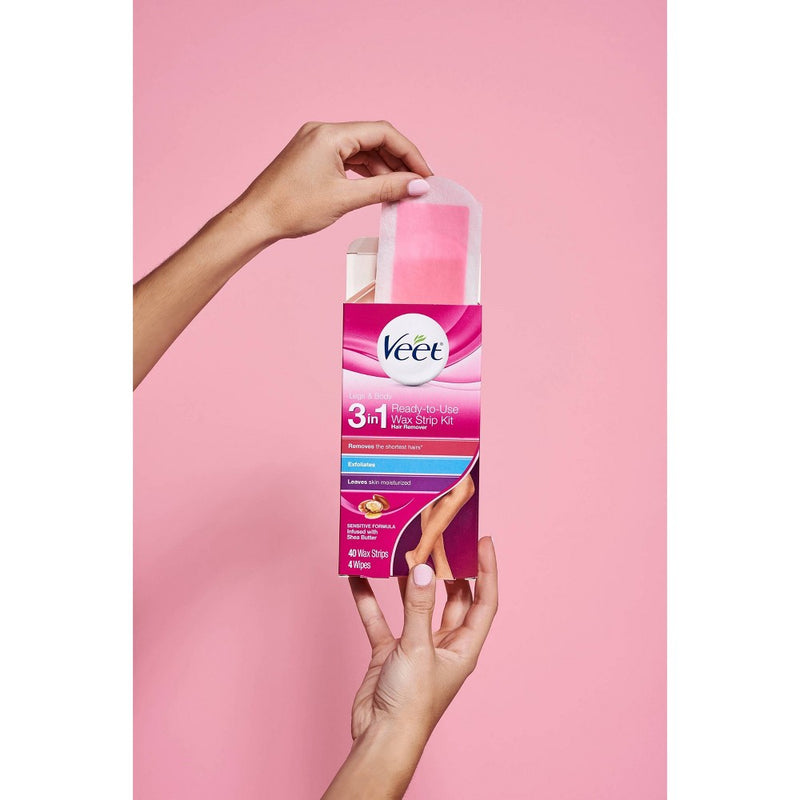 Veet Ready-To-Use Wax Strips and Wipes - 40ct