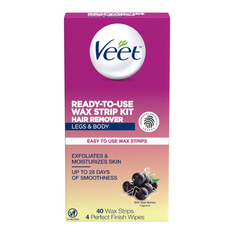 Veet Ready-To-Use Wax Strips and Wipes - 40ct