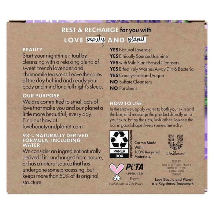 Beloved Lavender & Chamomile Tea Vegan Bar Soap - 4oz