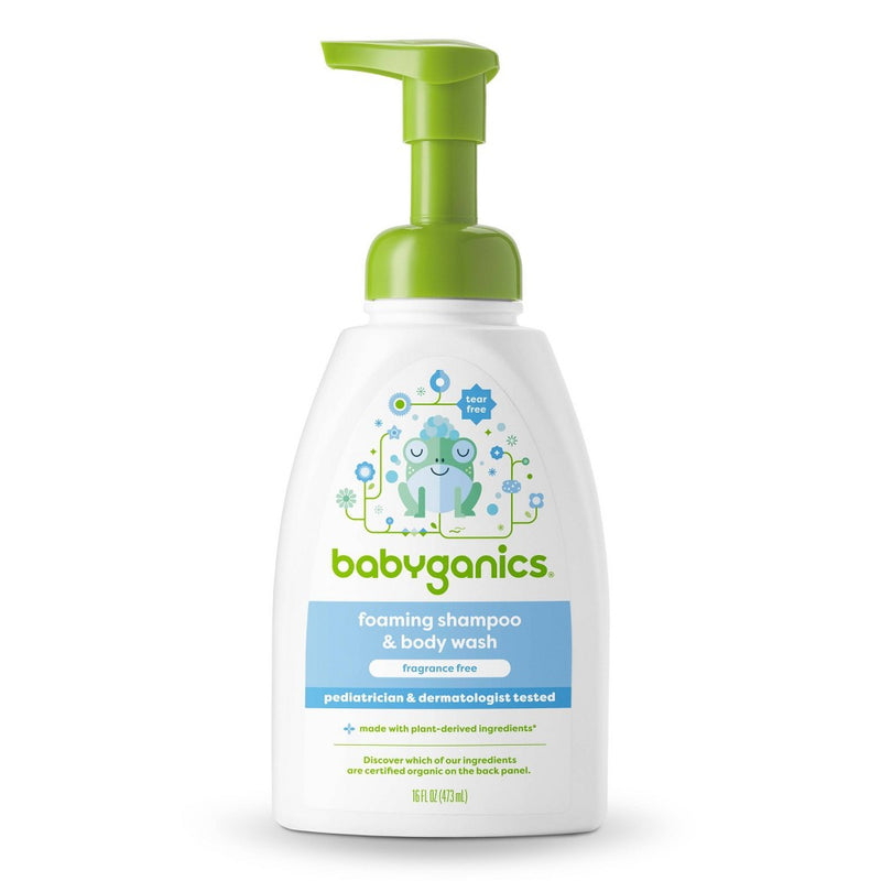 Babyganics Baby Shampoo + Body Wash Pump Bottle Fragrance Free - 16 fl oz Packaging May Vary