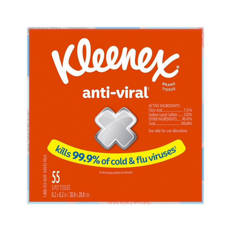 Kleenex Anti-Viral 3-Ply Facial Tissue - 1pk/55ct