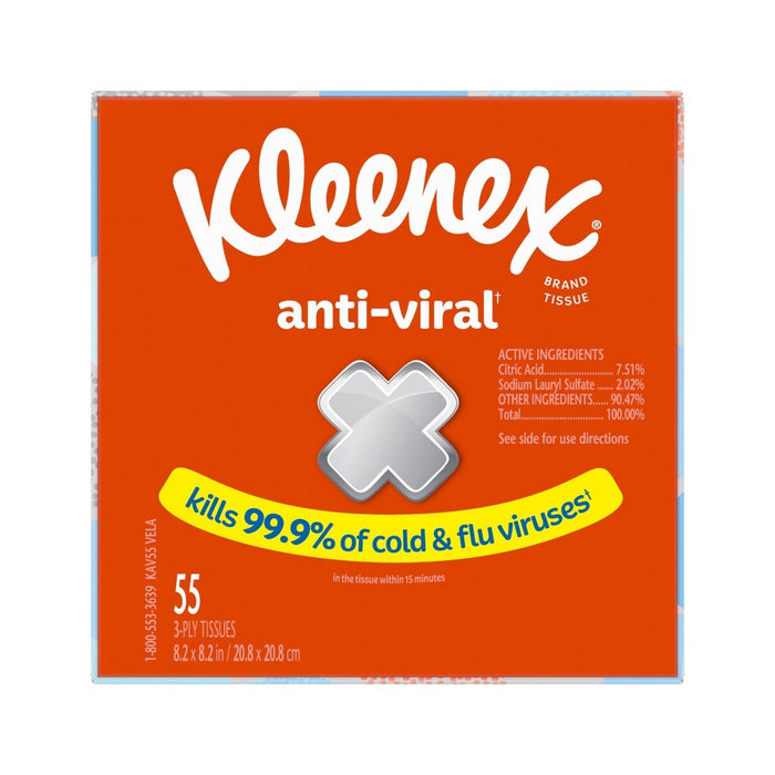 Kleenex Anti-Viral 3-Ply Facial Tissue - 1pk/55ct